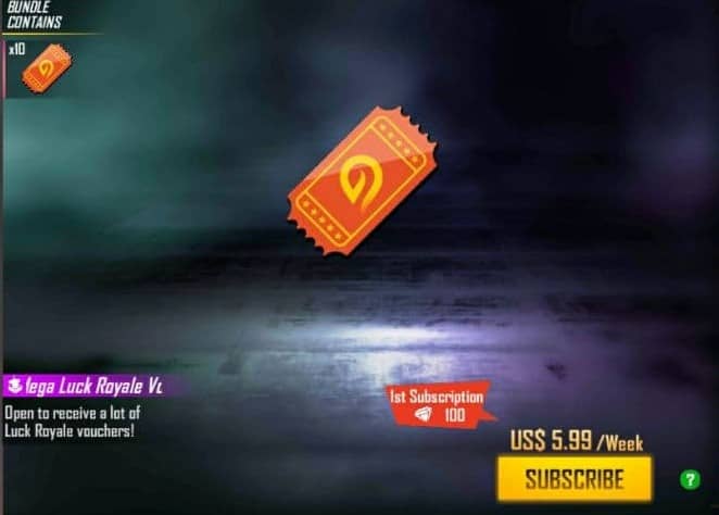 ایونت 5.99 دلاری Subscribe فری فایر (free fire)