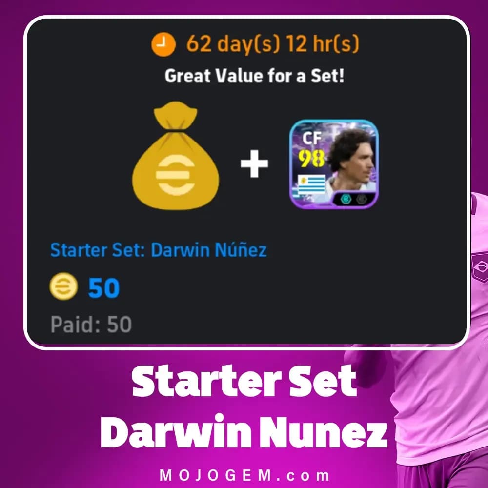 خرید آفر Starter Set: Darwin Nunez پی اس موبایل (PES Mobile)