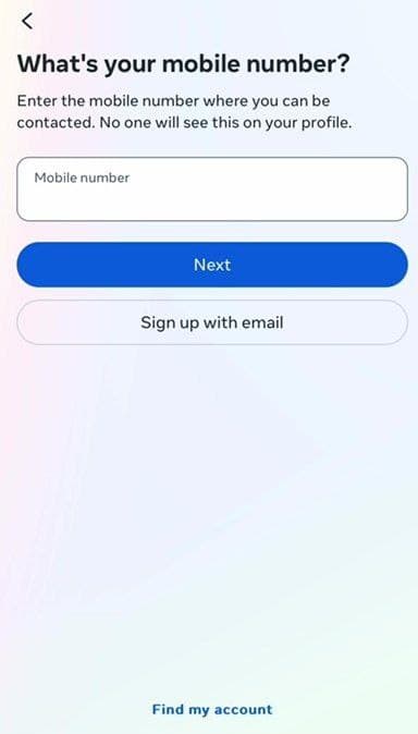 ثبت نام با شماره تلفن