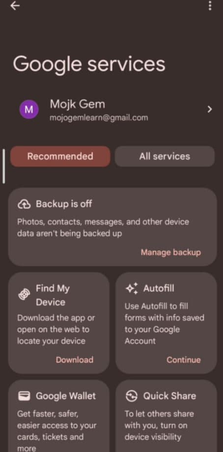 انتخاب جیمیل