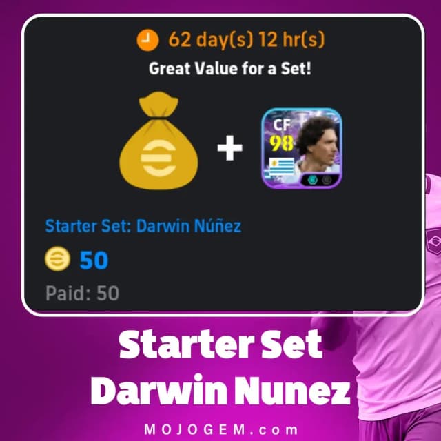 خرید آفر Starter Set: Darwin Nunez پی اس موبایل (PES Mobile)