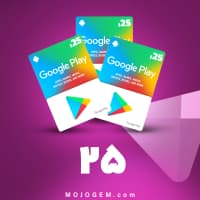 گیفت کارت 25 دلاری گوگل پلی (ریجن آمریکا)