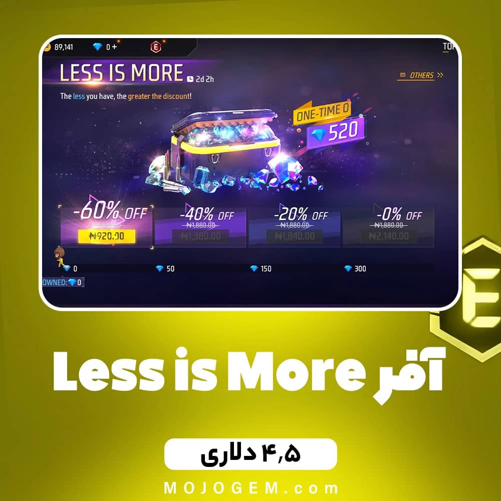 آفر 4.5 دلاری Less is More فری فایر (Free Fire)