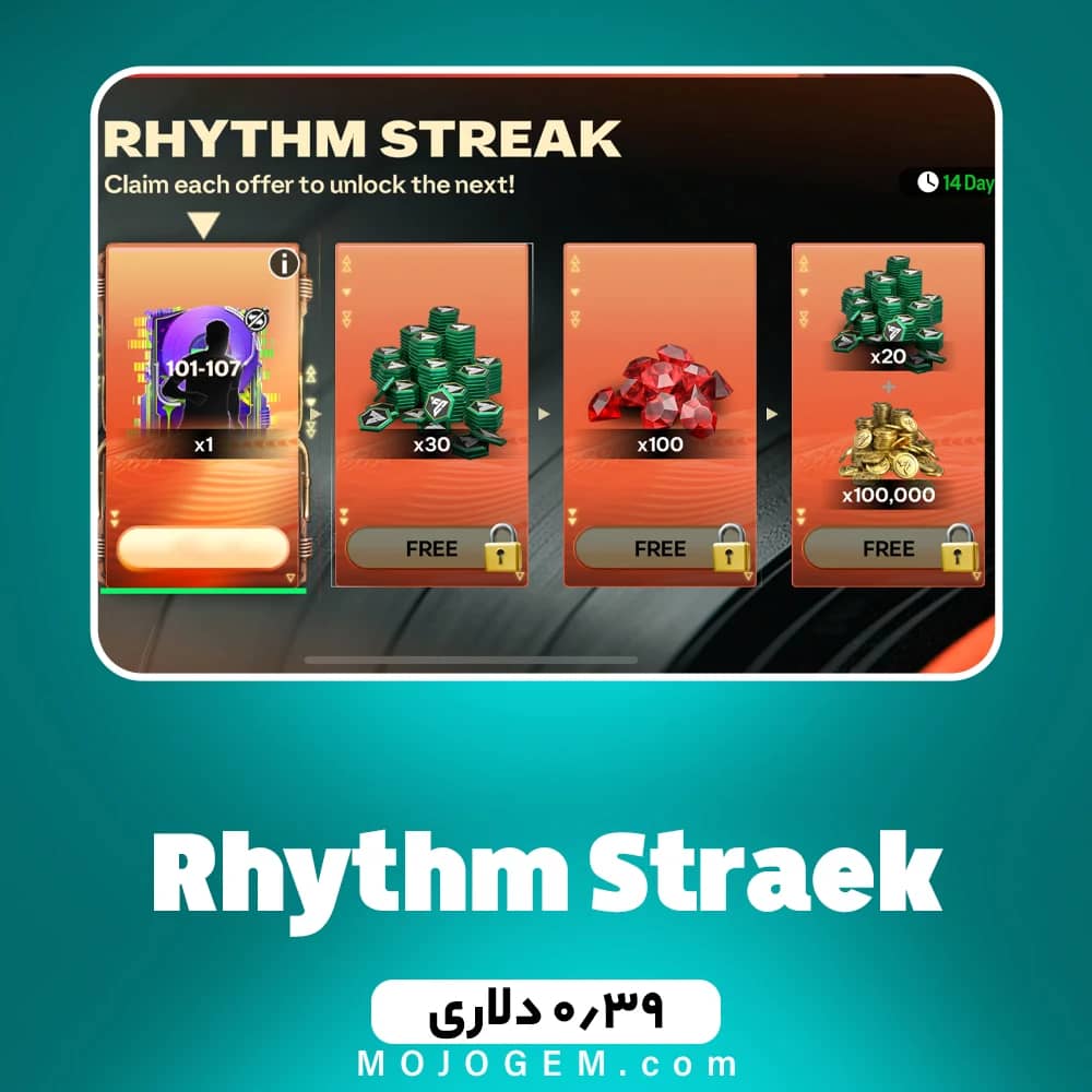 آفر 0.39 دلاری Rhythm Straek اف سی موبایل (FC Mobile)