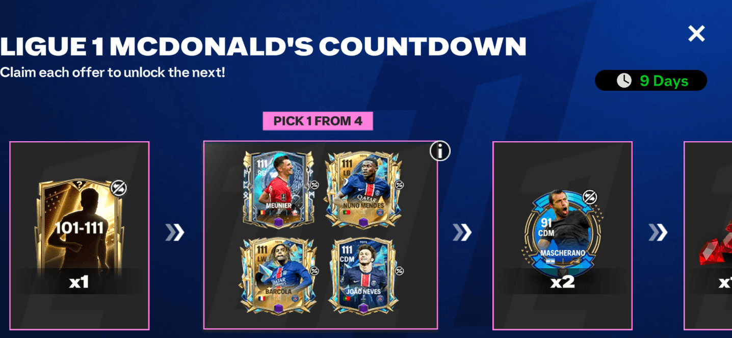 آفر LIGUE 1 MCDONALDS COUNTDOWN اف سی موبایل (FC Mobile)