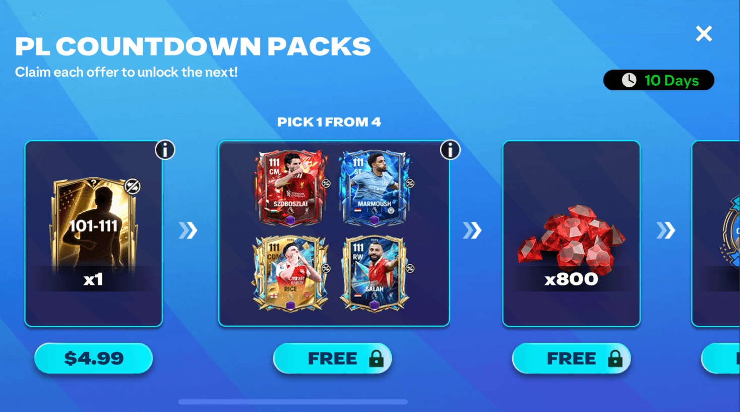 آفر PL COUNTDOWN PACKS اف سی موبایل (FC Mobile)