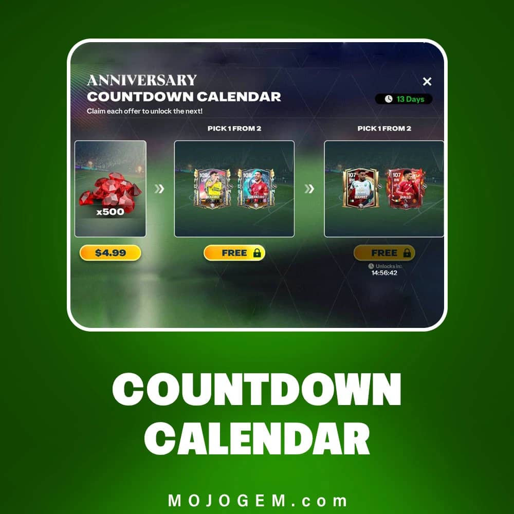 آفر COUNTDOWN CALENDAR اف سی موبایل (FC Mobile)