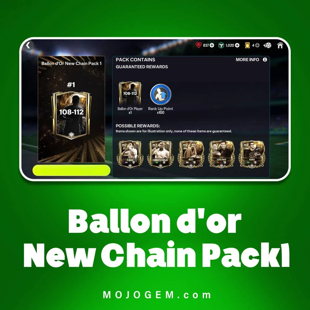آفر Ballon d'or New Chain Pack1 اف سی موبایل (FC Mobile)