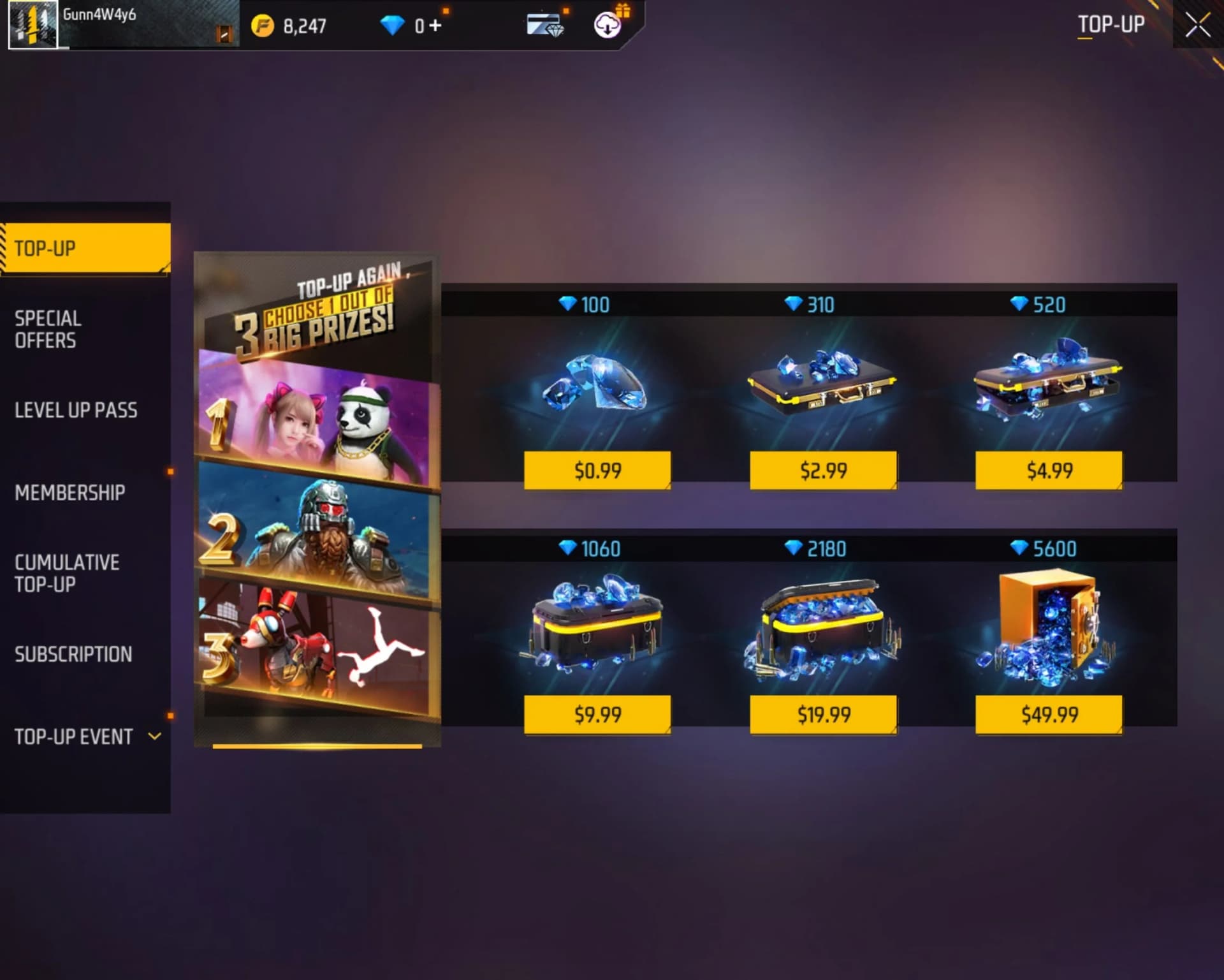 خرید جم فری فایر